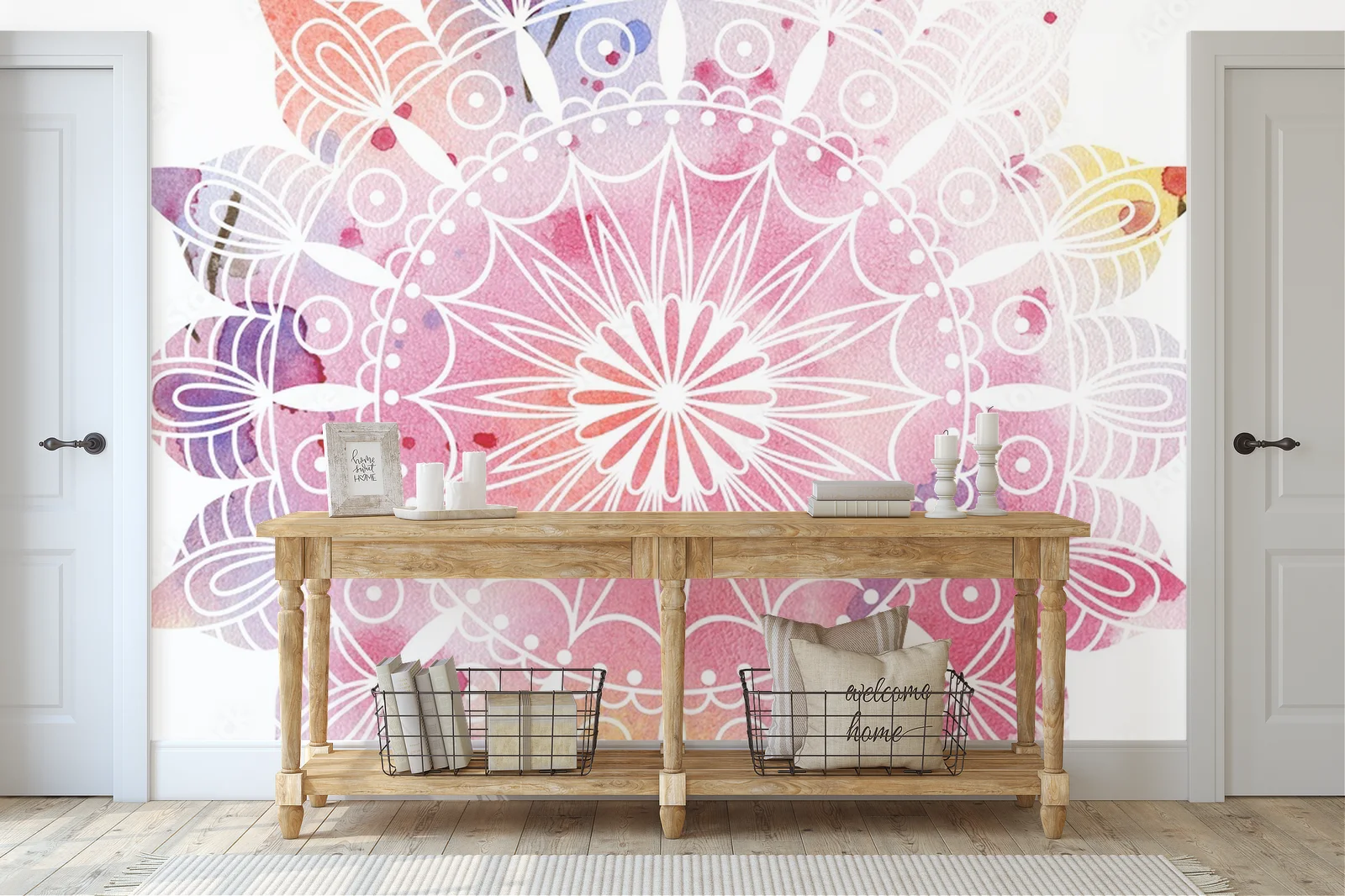 Kolorowa mandala w artystycznej akwareli
