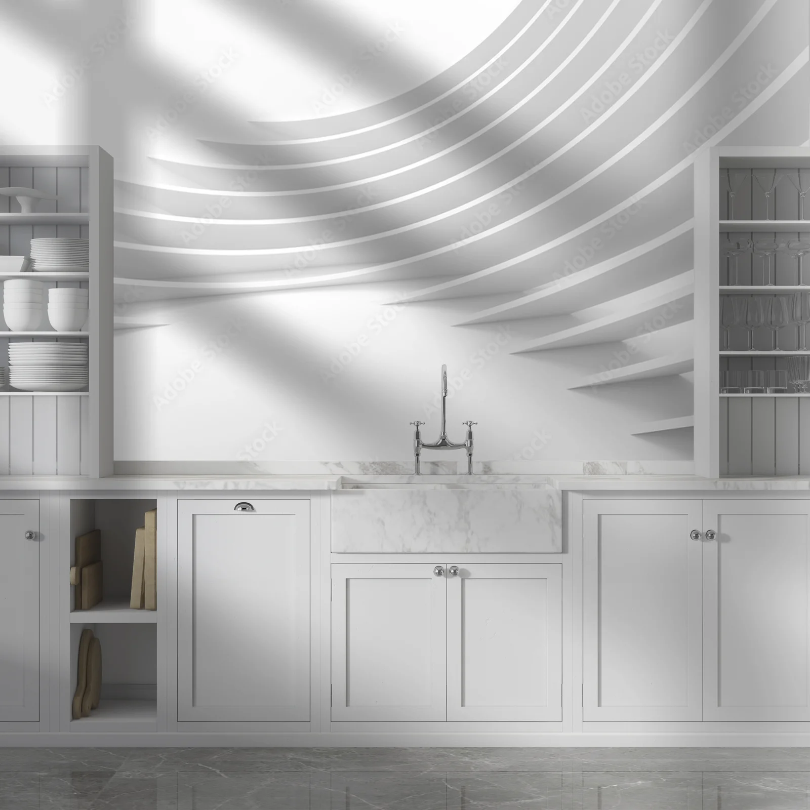 Subtelna architektura w delikatnych odcieniach