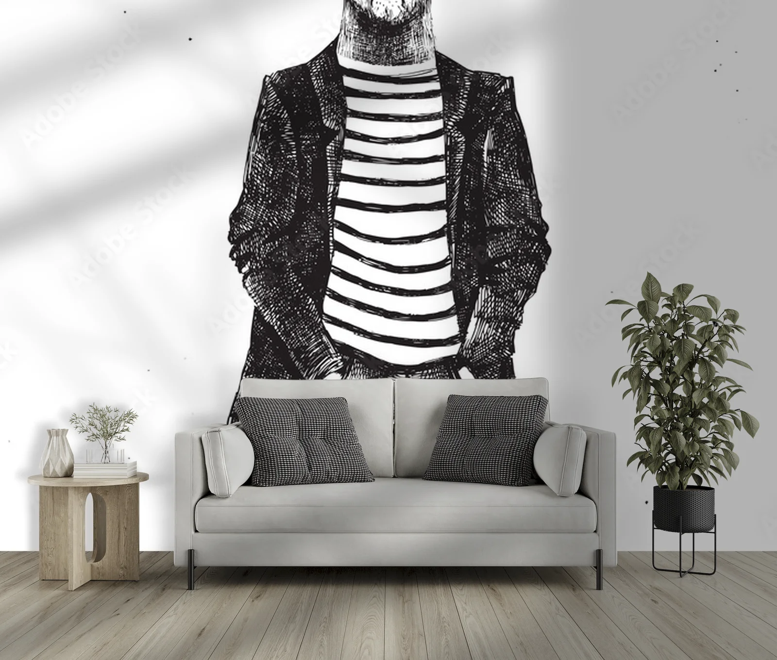 Szykowne, ręcznie rysowane jelenie w hipsterskim stylu