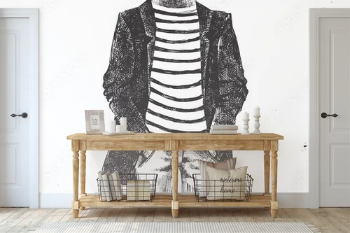 Szykowne, ręcznie rysowane jelenie w hipsterskim stylu