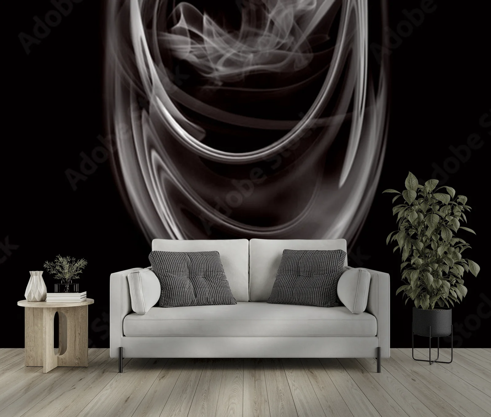Artystyczna ilustracja koktajlu w dymnej atmosferze