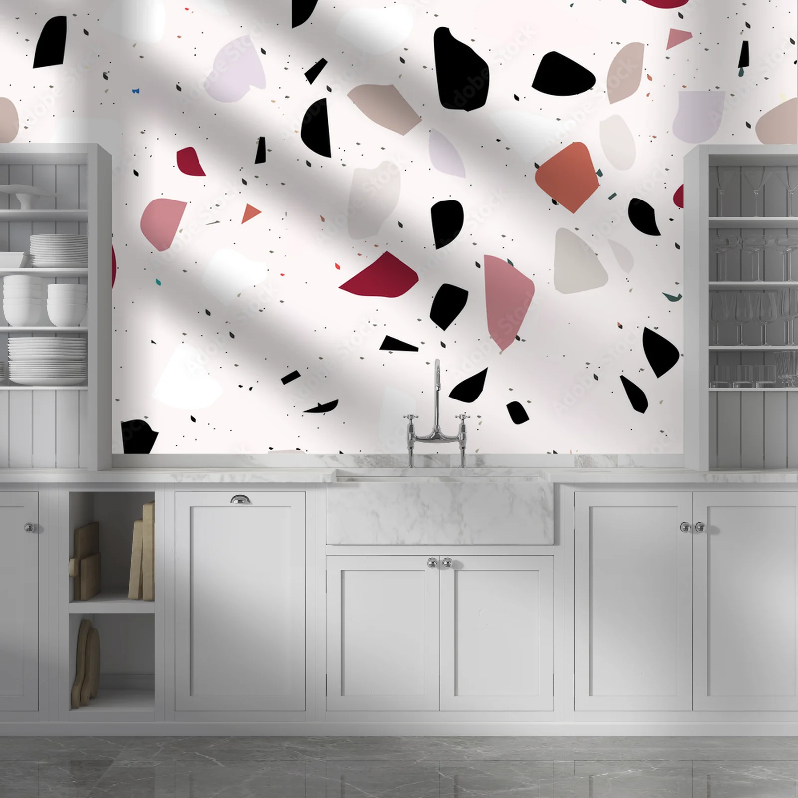 Elegancki terrazzo w subtelnych odcieniach