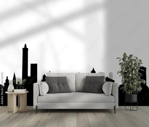 Elegancka sylwetka Bolonii w monochromatycznych odcieniach