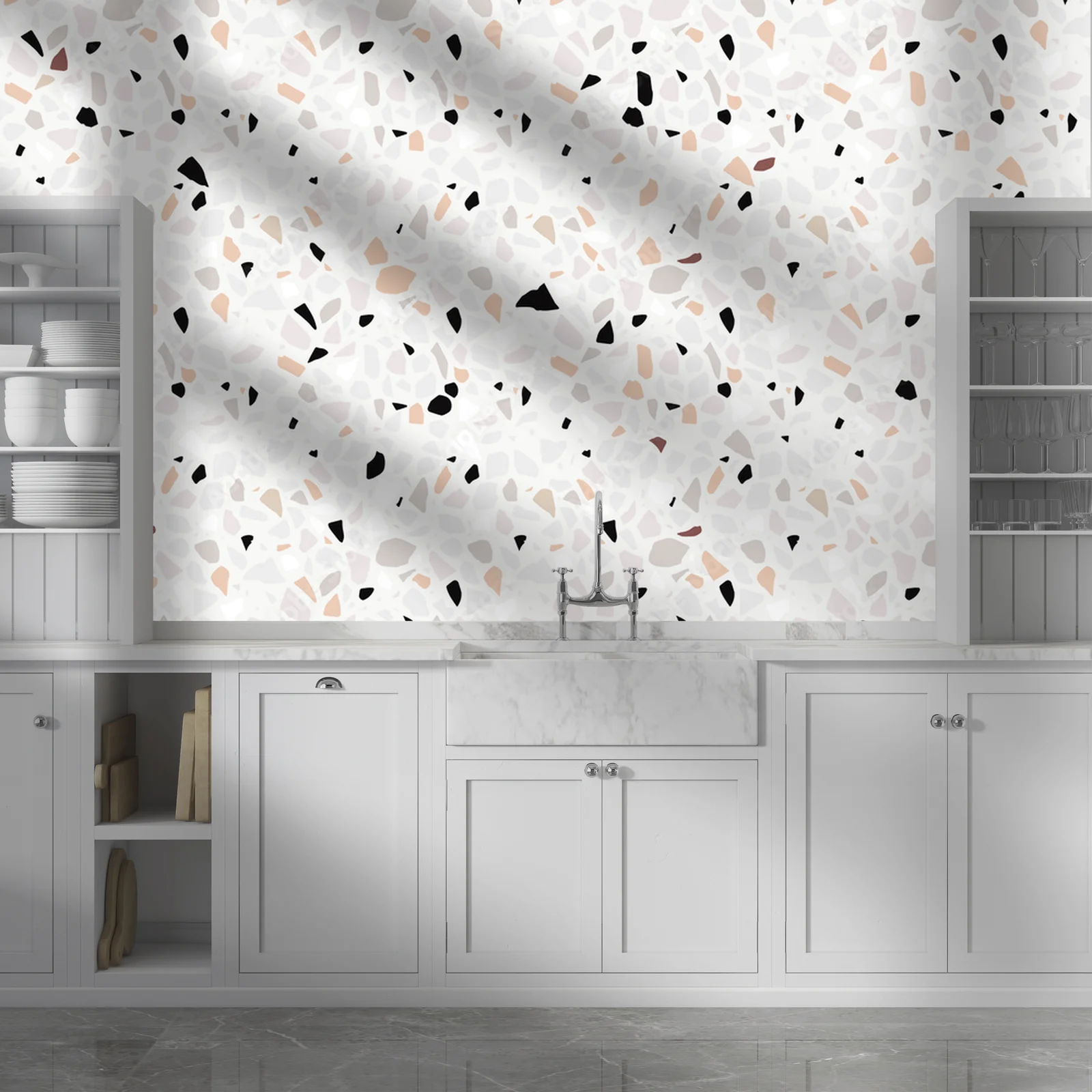 Elegancja w pastelowych odcieniach terrazzo