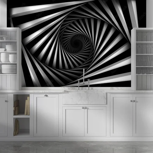 Harmonia spiralnych kształtów w monochromatycznej palecie