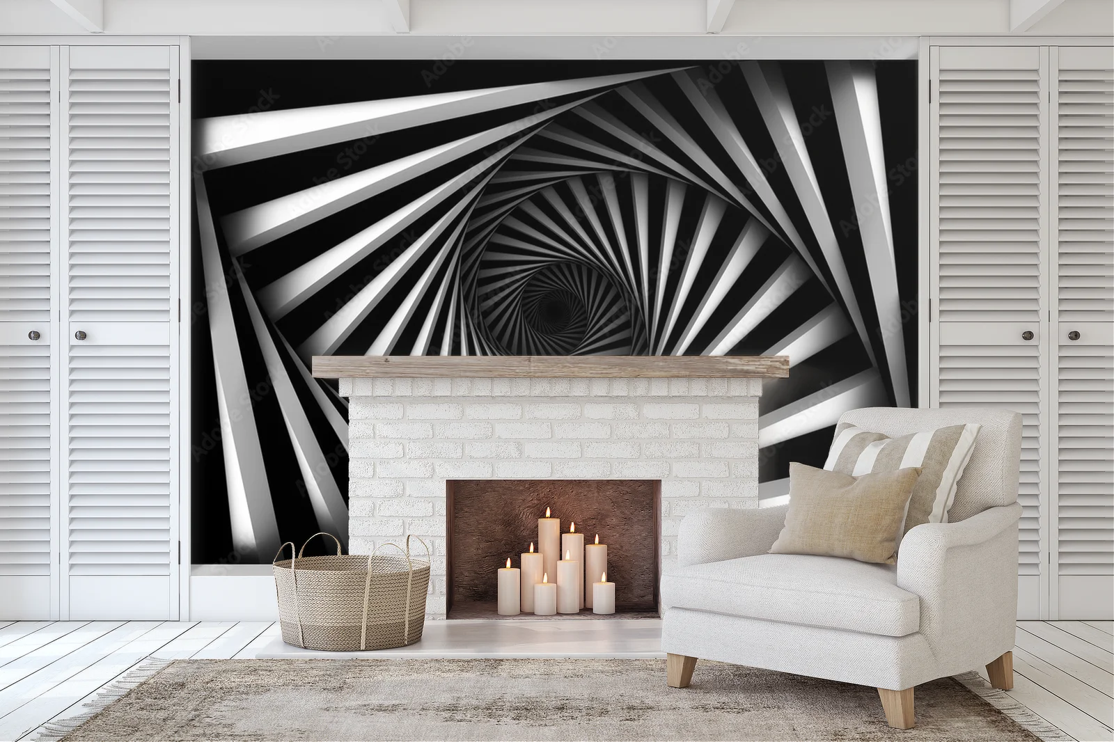 Harmonia spiralnych kształtów w monochromatycznej palecie