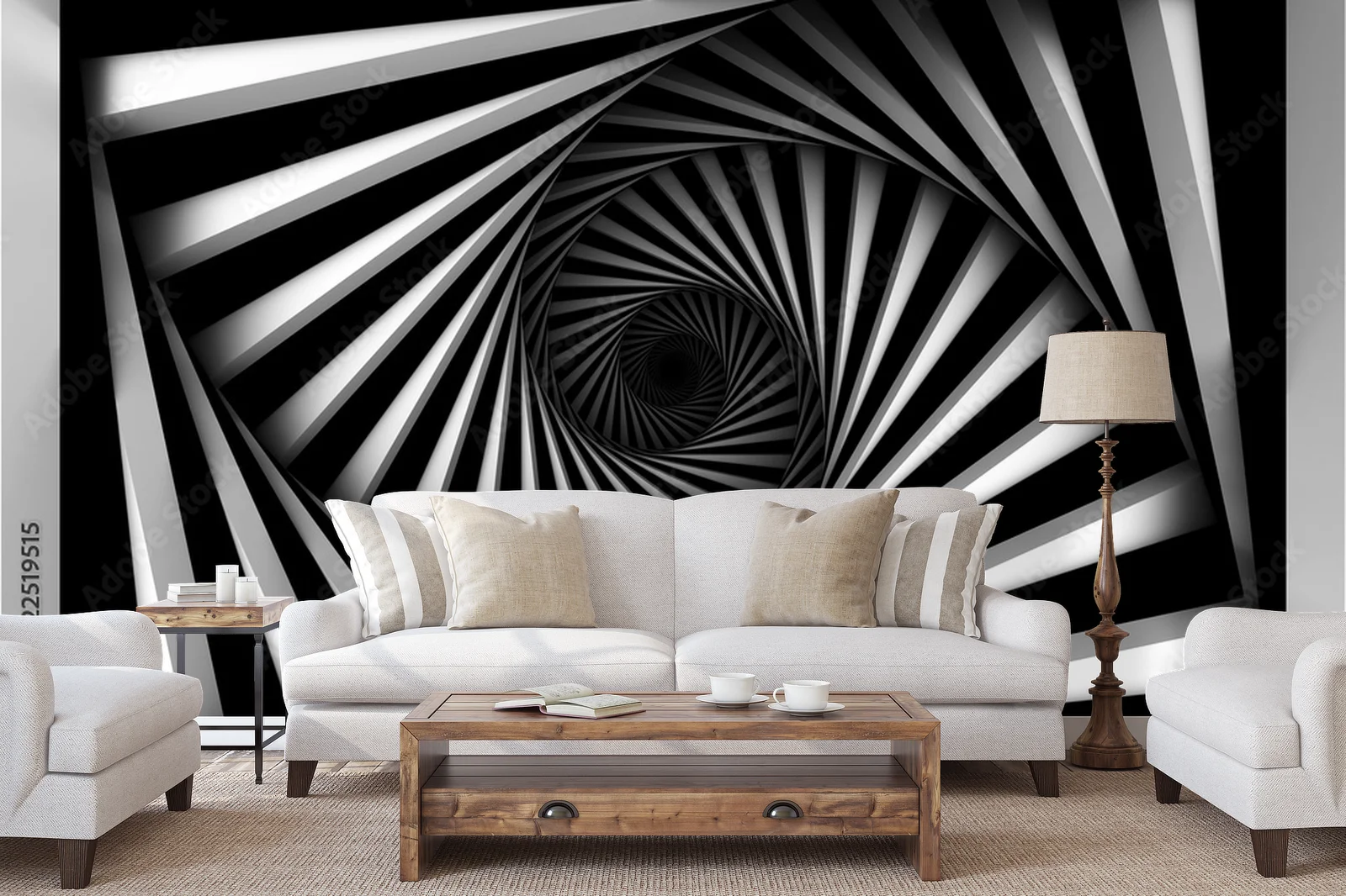 Harmonia spiralnych kształtów w monochromatycznej palecie