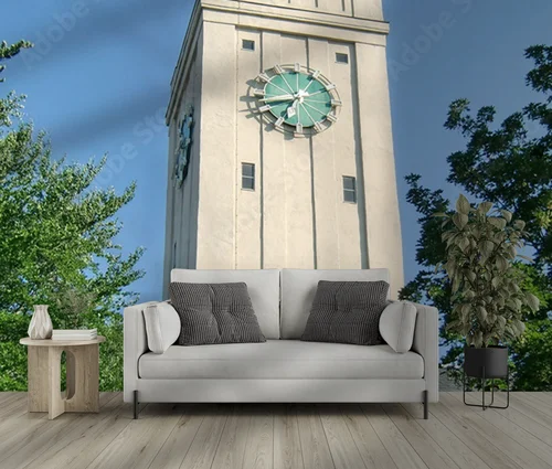 Elegancki niebieski wzór w architektonicznym stylu