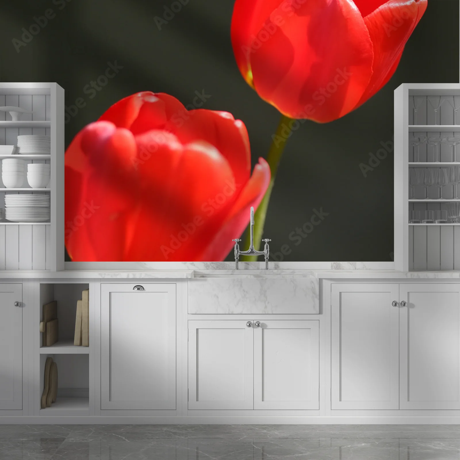 Czerwone tulipany w eleganckim ujęciu