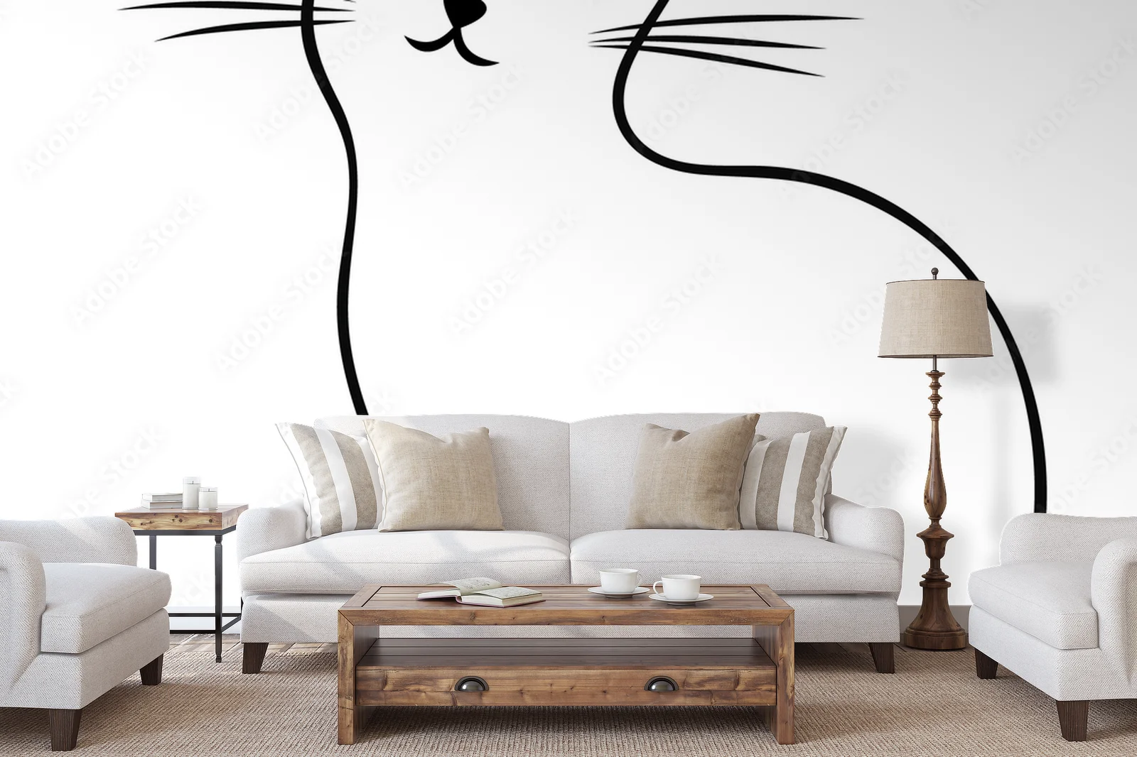 Elegancka sylwetka kota w minimalistycznym stylu