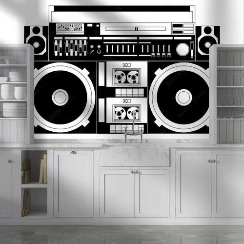 Nostalgiczny styl retro z boomboxem
