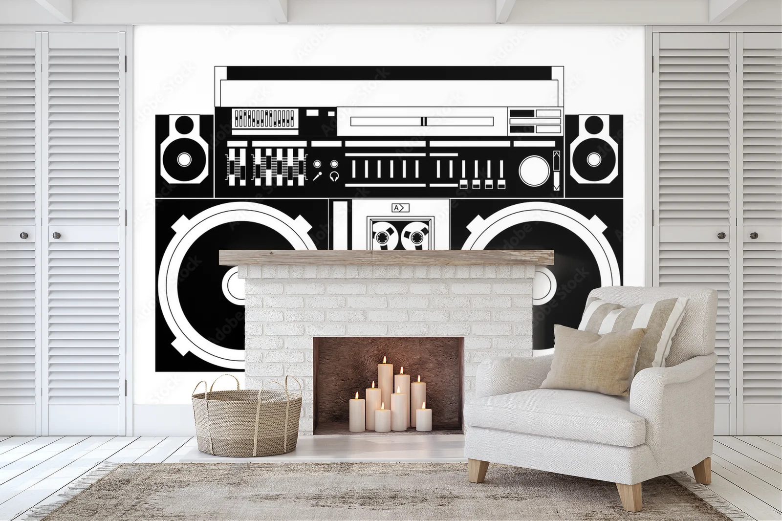 Nostalgiczny styl retro z boomboxem