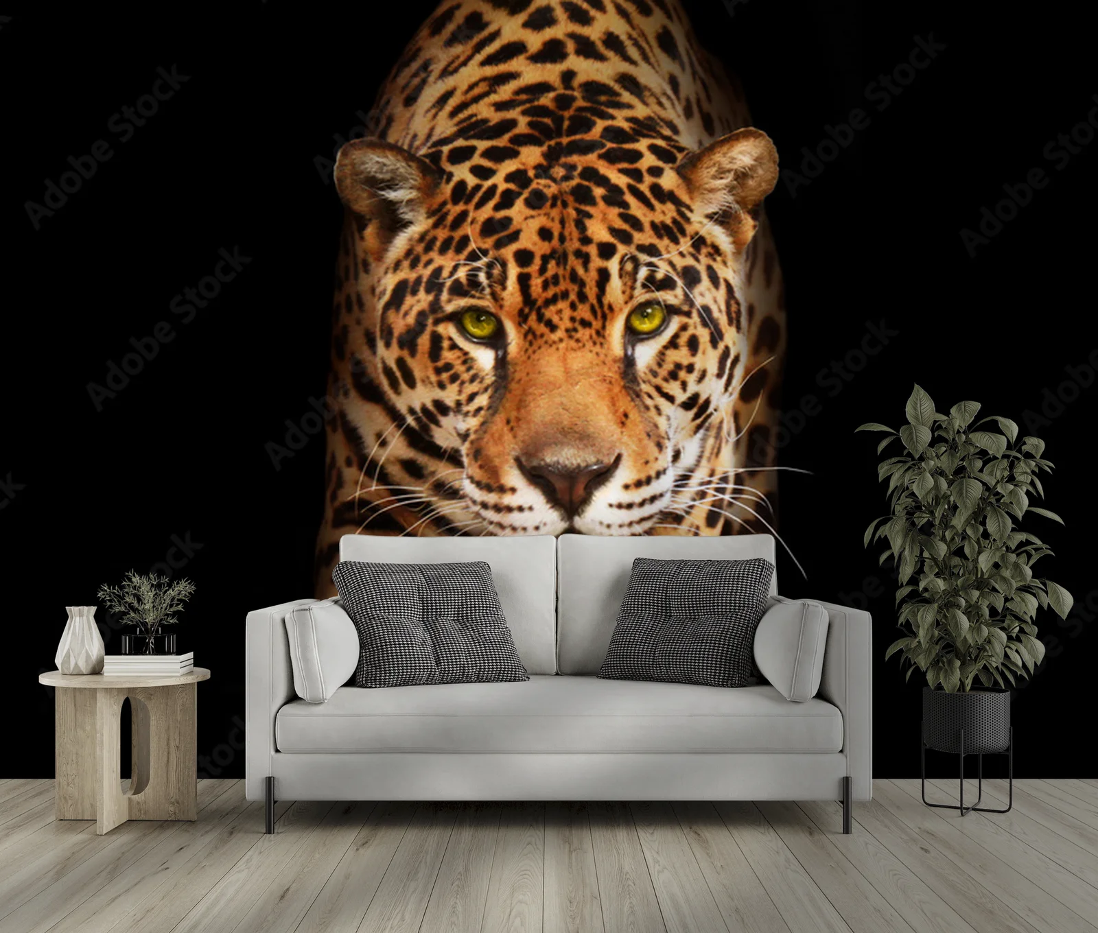 Elegancja czerni: majestatyczny jaguar w mroku