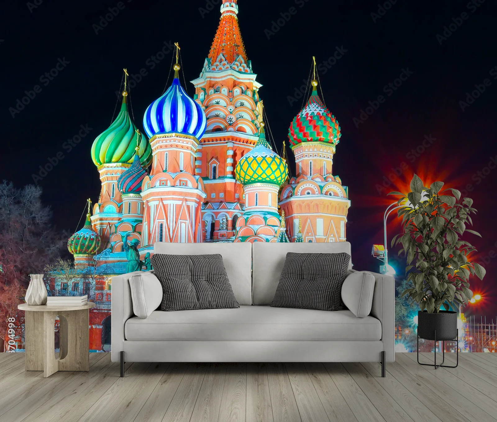 Nocne magiczne światło katedry św. Bazylego