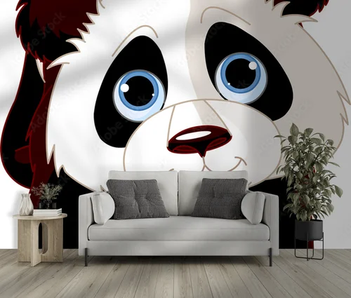 Radosna panda w uroczej bieli