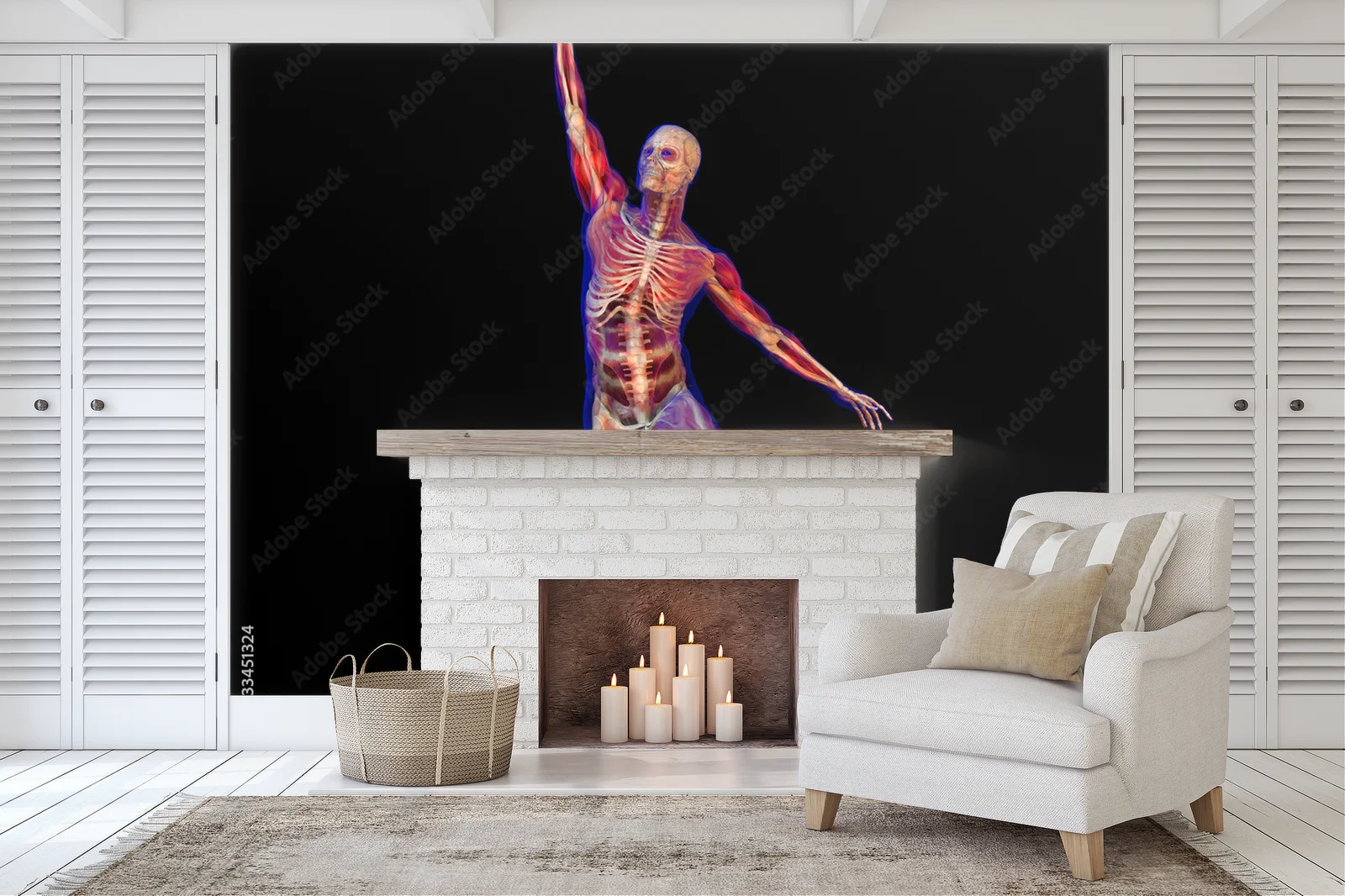 Anatomiczna grafika w głębokiej czerni