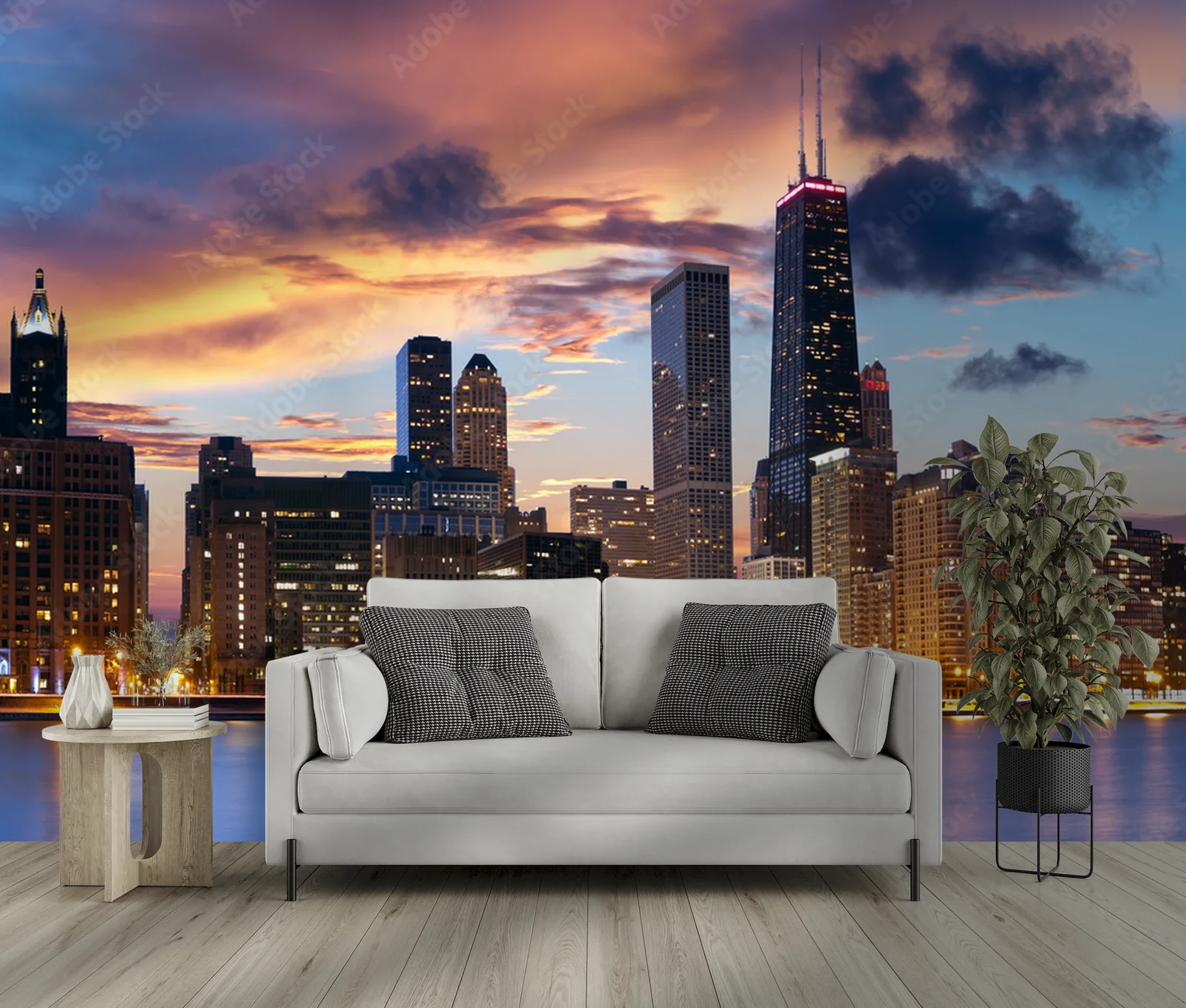 Zachwycająca panorama Chicago w odcieniach zachodu