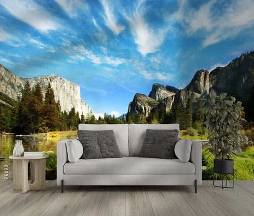 Oszałamiający widok na Yosemite w monochromatycznej tonacji