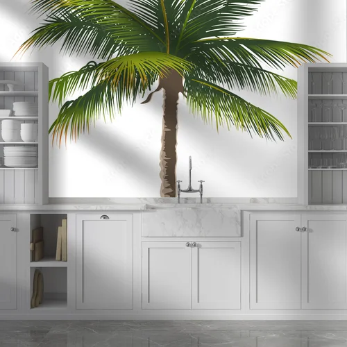 Ekskluzywna elegancja palm w białych przestrzeniach