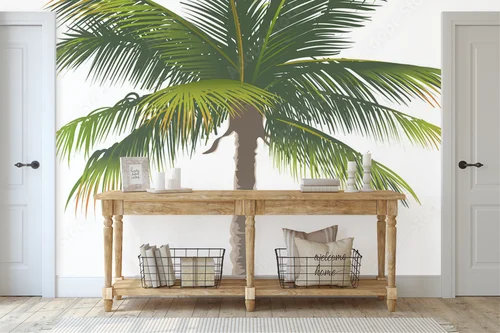 Ekskluzywna elegancja palm w białych przestrzeniach