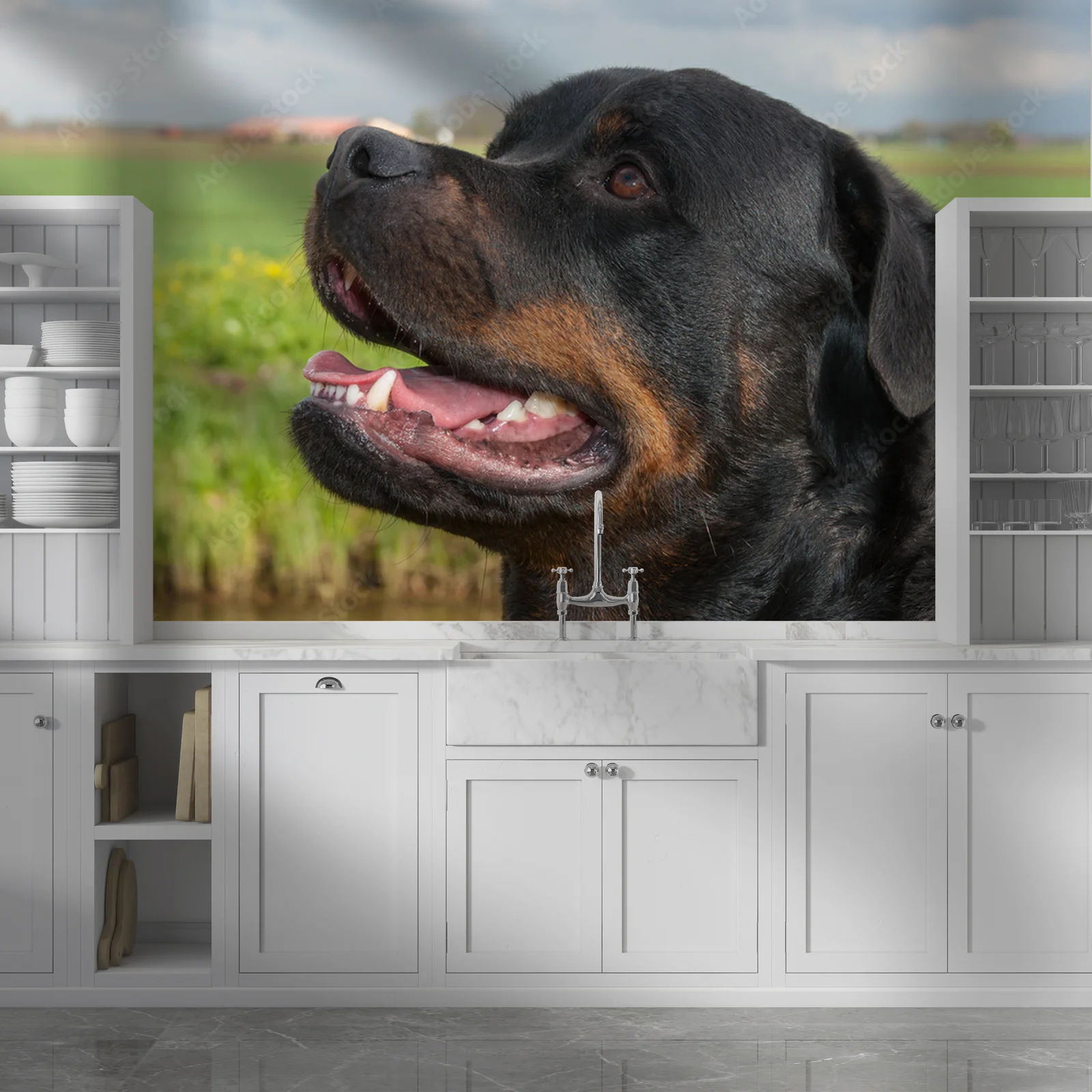 Energetyczny portret rottweilera w naturalnych tonach
