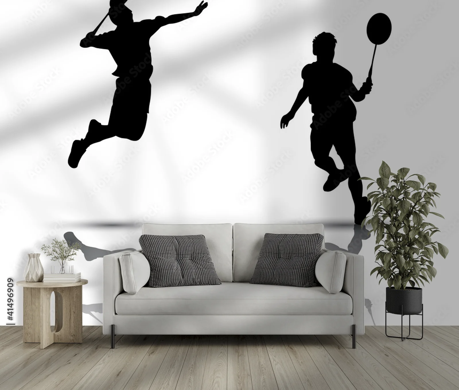 Srebrzyste sylwetki badmintonistów