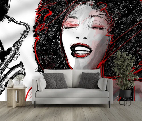 Jazzowa elegancja - artystyczne afro i saksofon