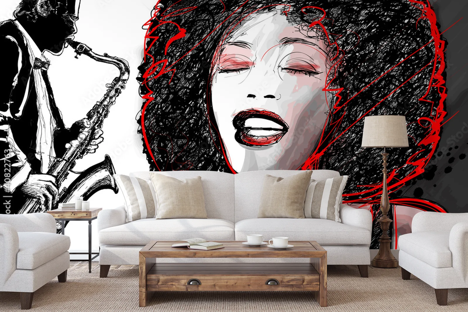 Jazzowa elegancja - artystyczne afro i saksofon