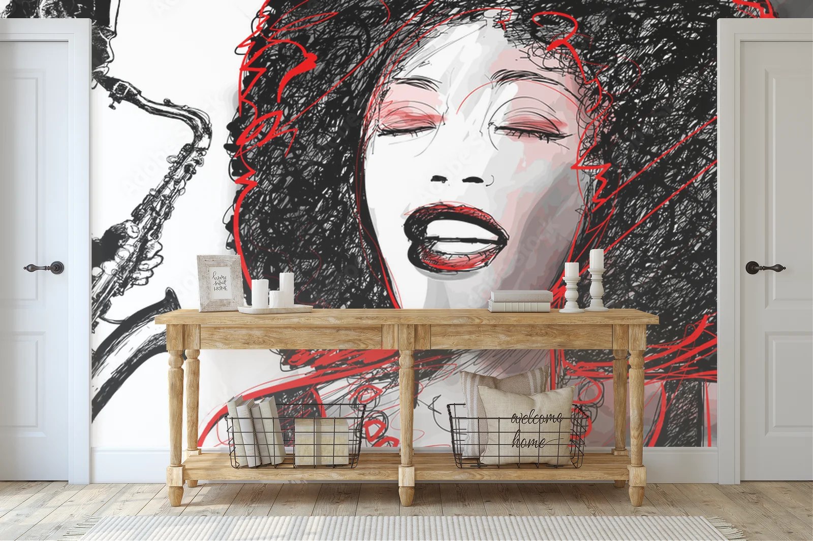 Jazzowa elegancja - artystyczne afro i saksofon