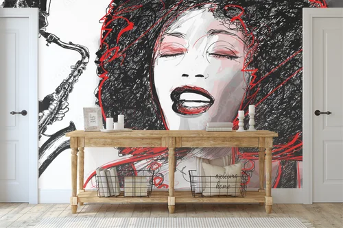 Jazzowa elegancja - artystyczne afro i saksofon