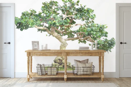 Elegancka harmonia bieli z miniaturową roślinnością