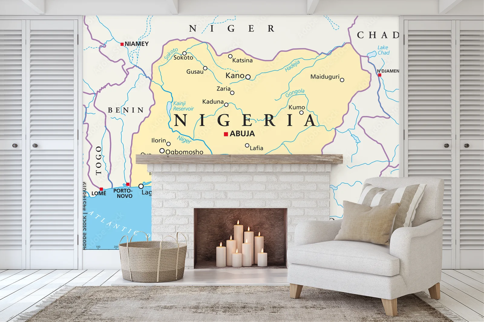 Zachwycająca mapa Nigerii w delikatnych tonacjach