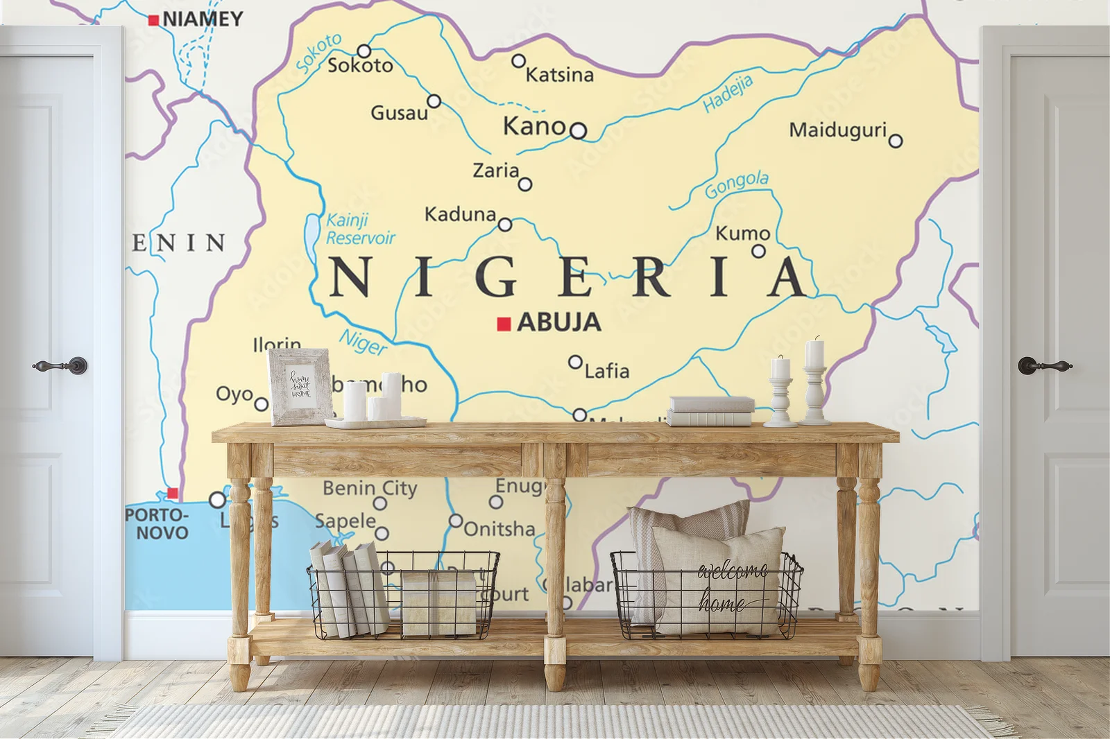 Zachwycająca mapa Nigerii w delikatnych tonacjach