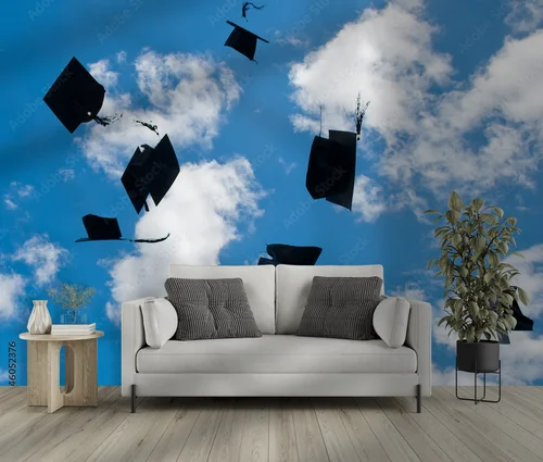 Radosne świętowanie sukcesów w sky blue