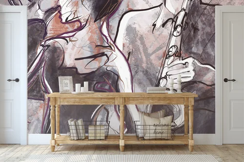 Jazzowy zespół z tancerzami w stonowanych barwach