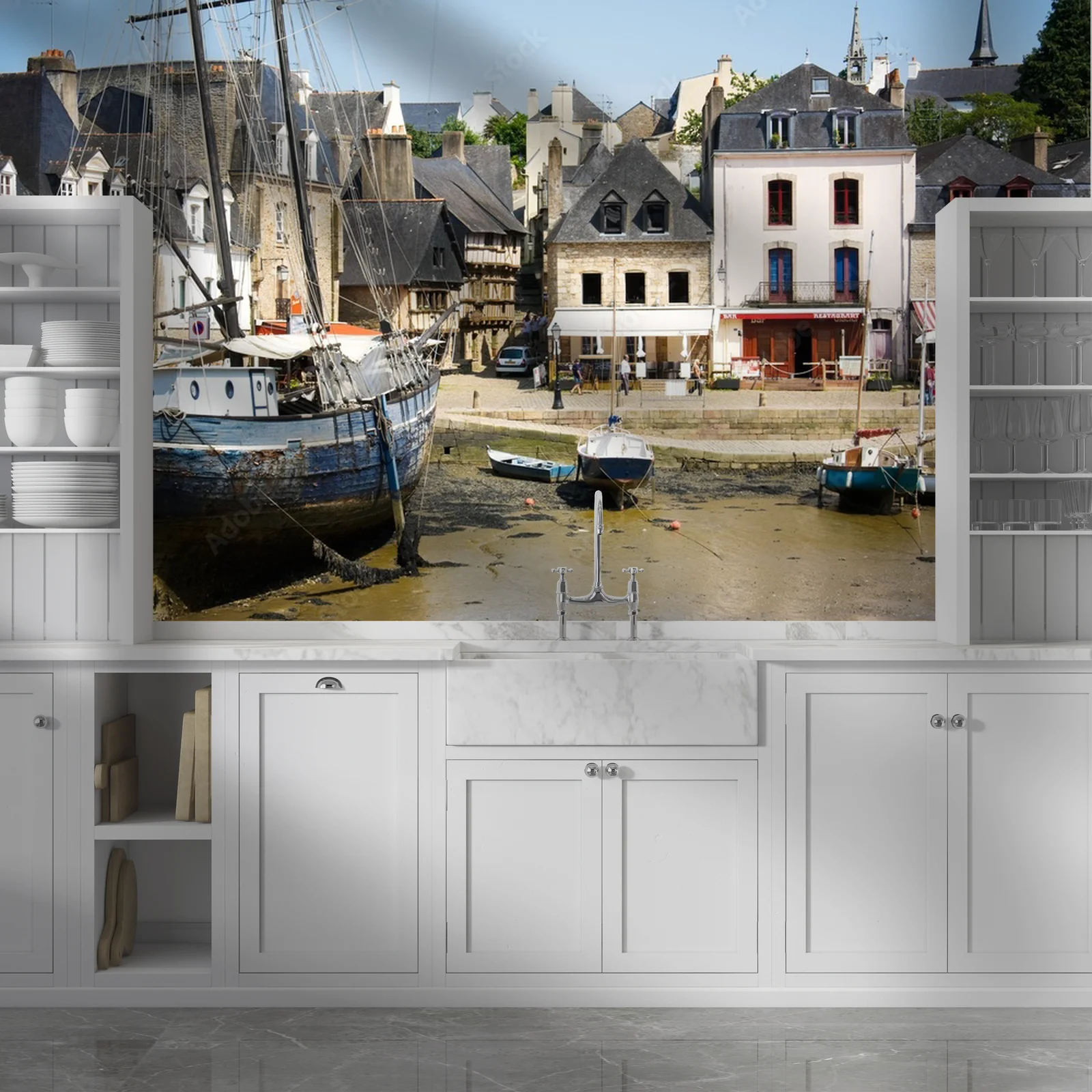 Urokliwy port auray w pastelowych odcieniach