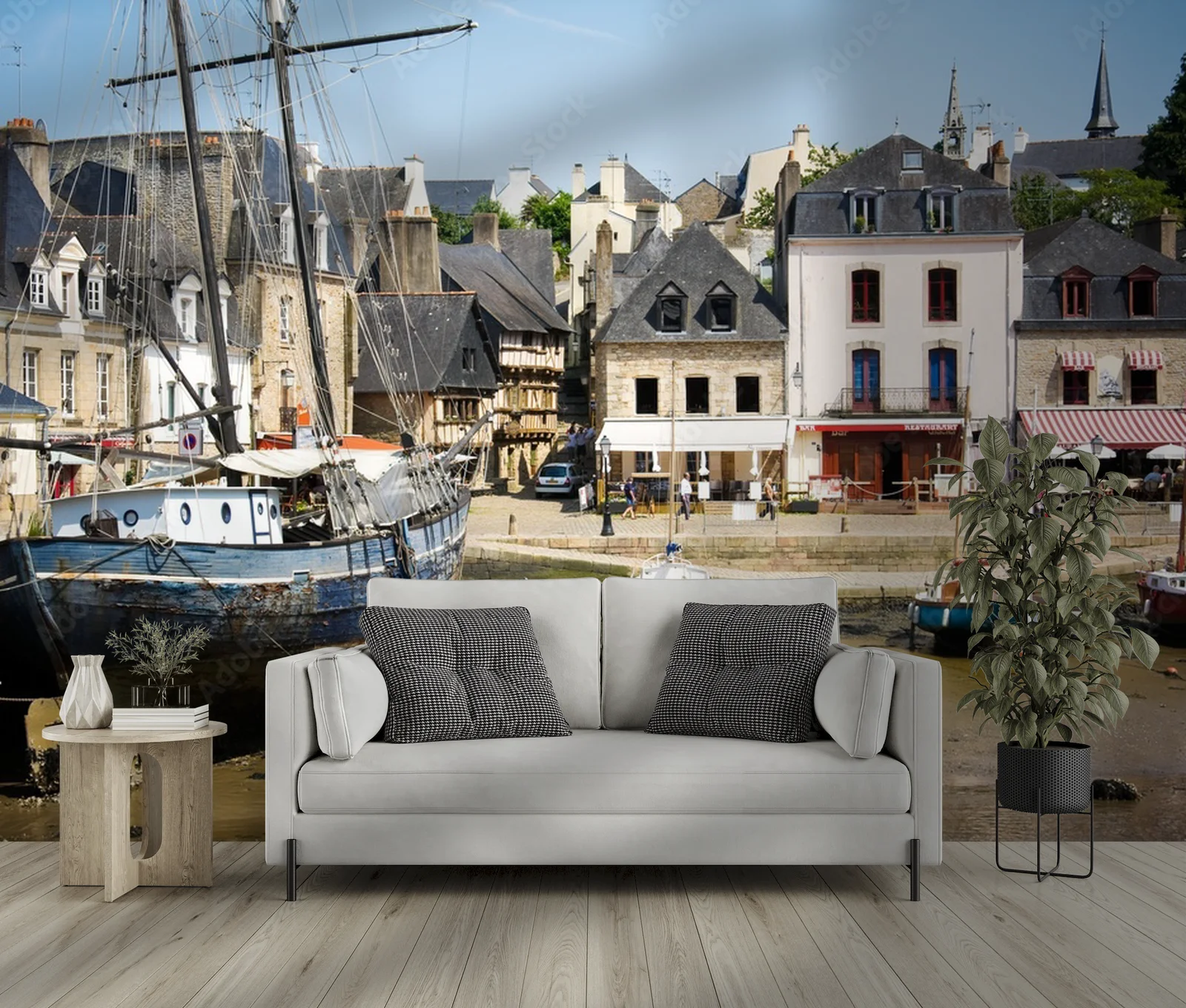 Urokliwy port auray w pastelowych odcieniach
