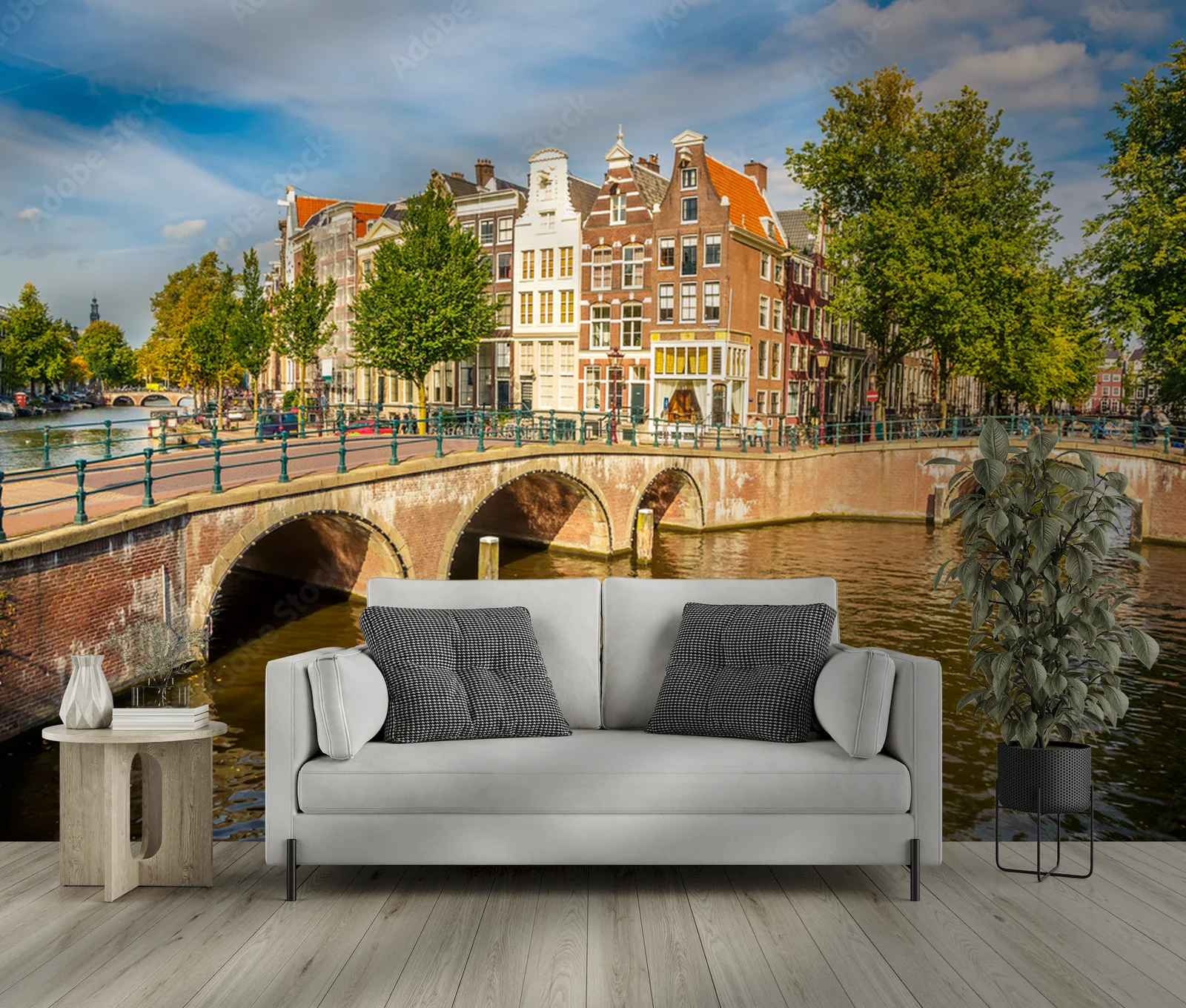 Oczarowujący krajobraz Amsterdamu w stonowanych barwach