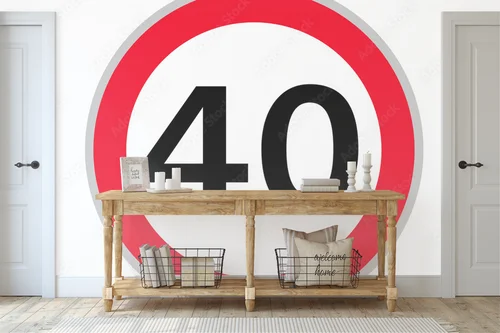 Znak drogowy 40 km/h w barwach bezpieczeństwa