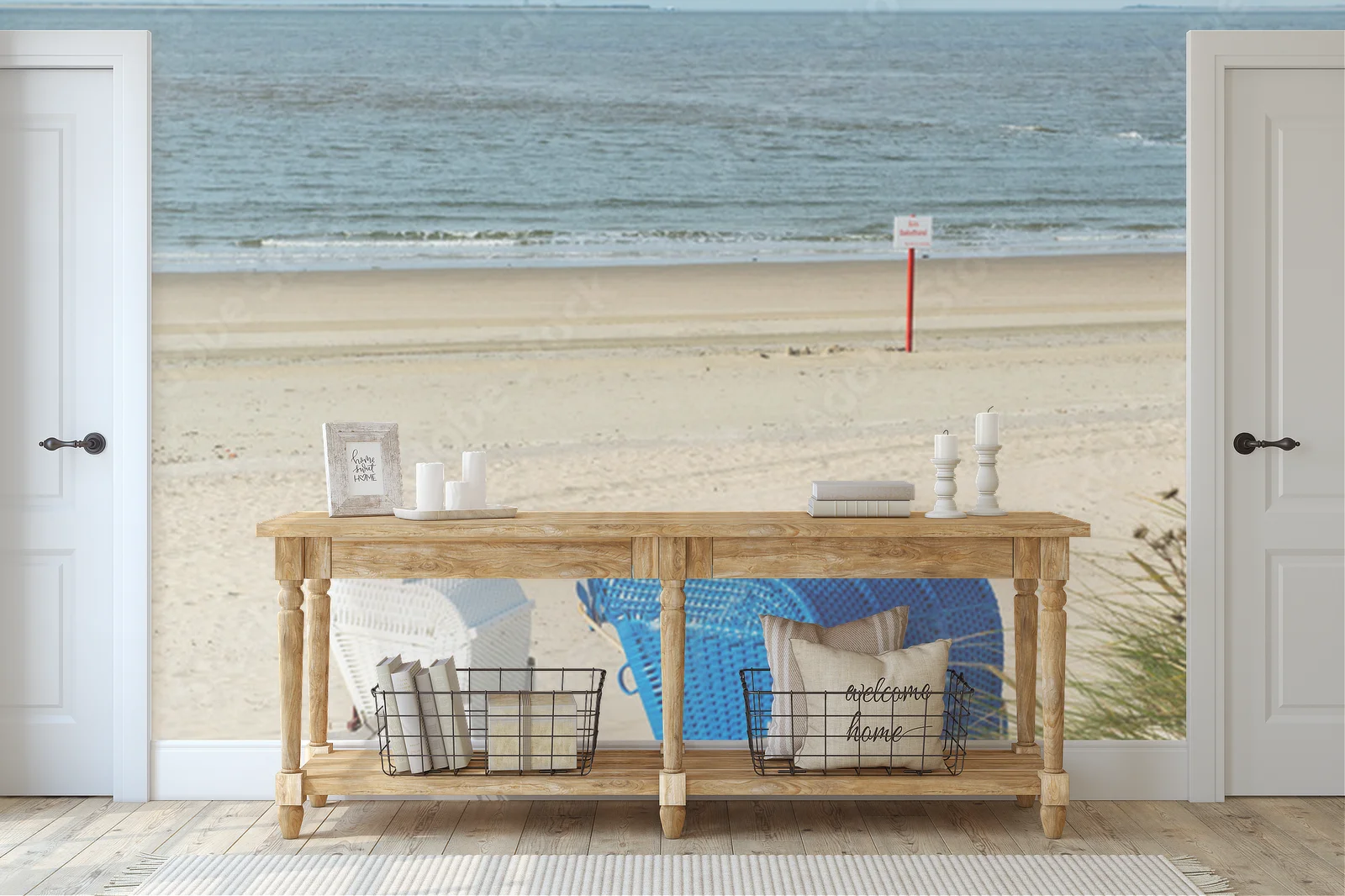 Spokojna plaża na Borkum w delikatnych odcieniach