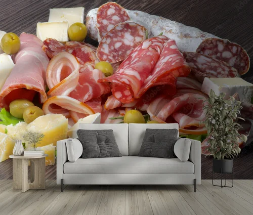 Efektowna kompozycja cold cuts w ciemnych odcieniach