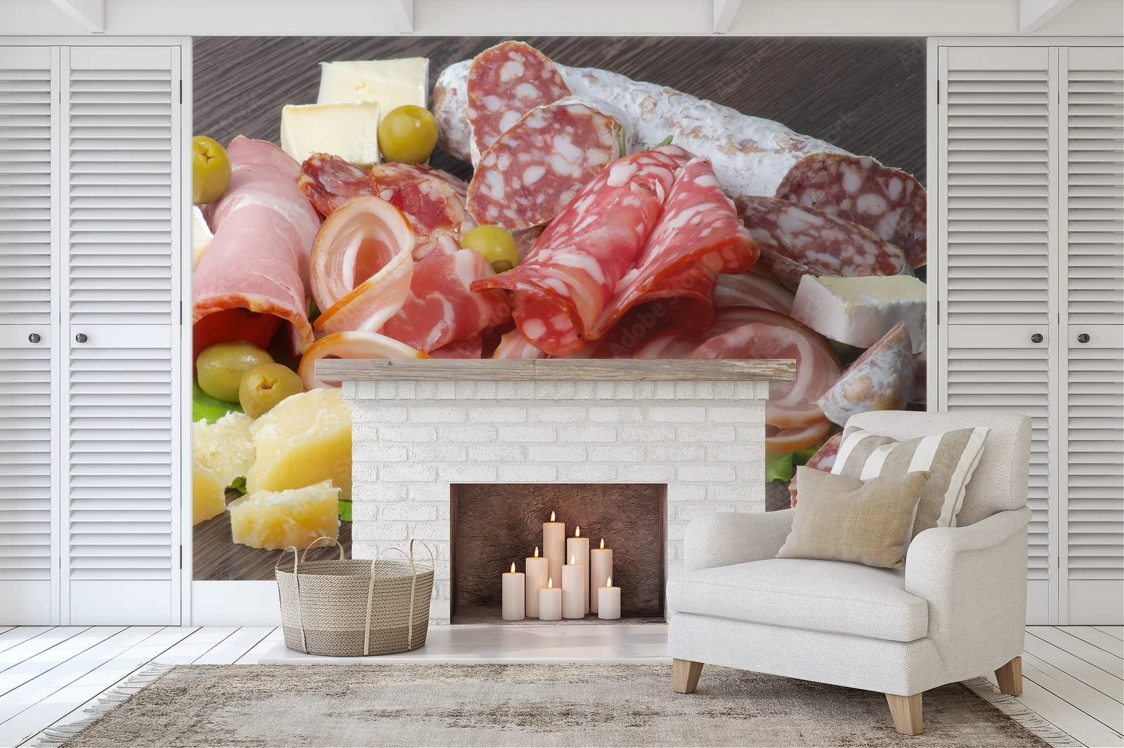 Efektowna kompozycja cold cuts w ciemnych odcieniach