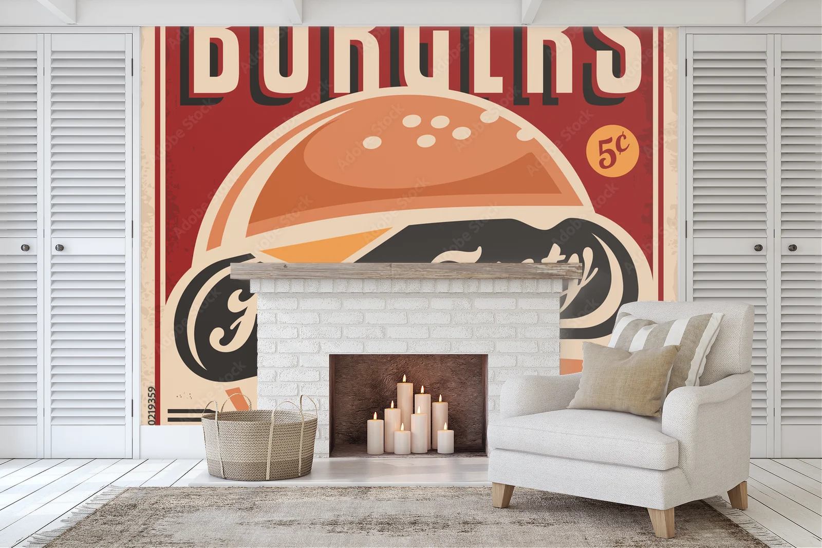 Nostalgiczny plakat burgerowy w stylu retro