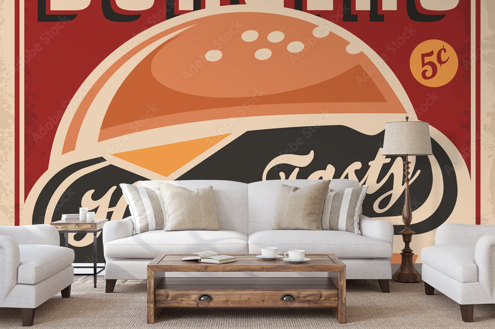 Nostalgiczny plakat burgerowy w stylu retro