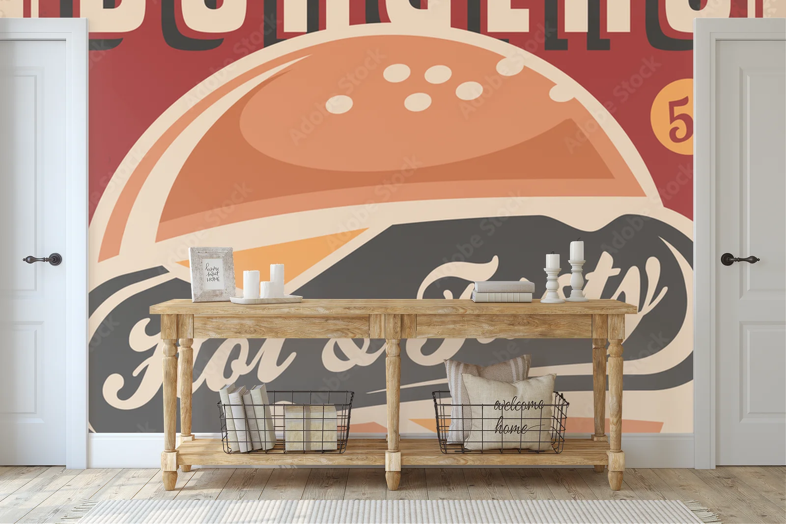 Nostalgiczny plakat burgerowy w stylu retro