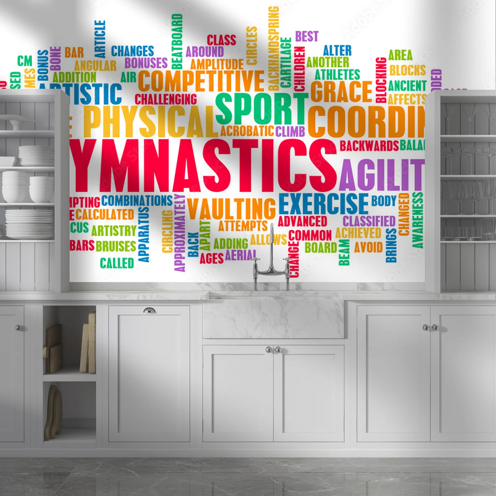 Dynamiczne kształty w białym blasku gymnastyki