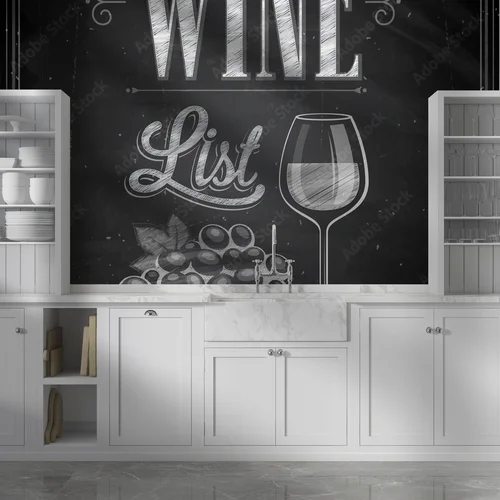 Vintage Wine List Poster w eleganckiej czerni