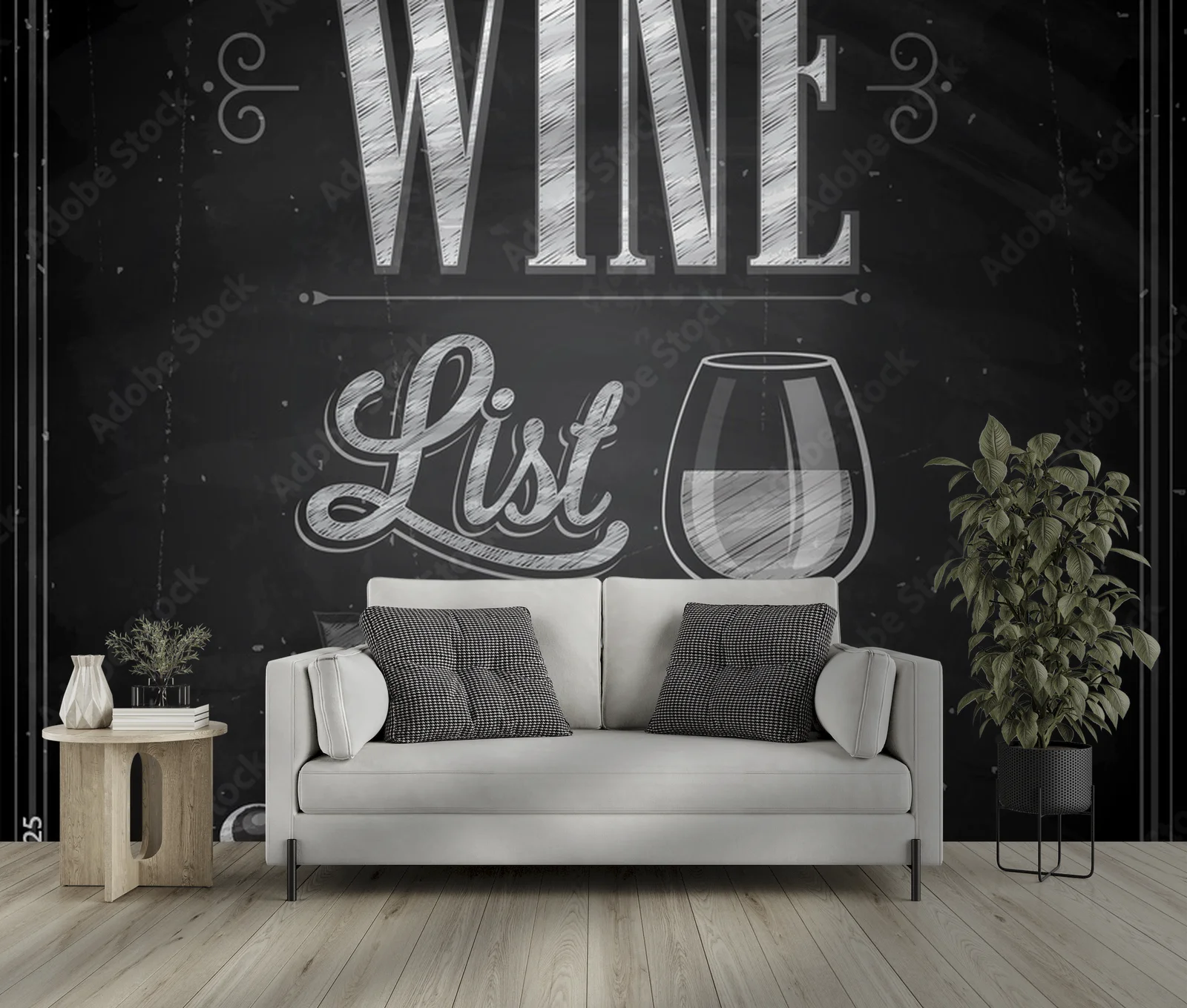 Vintage Wine List Poster w eleganckiej czerni