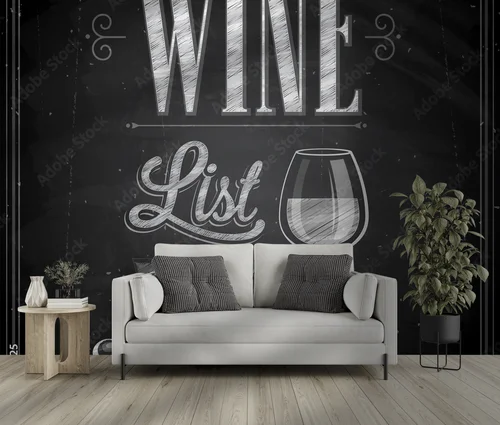Vintage Wine List Poster w eleganckiej czerni