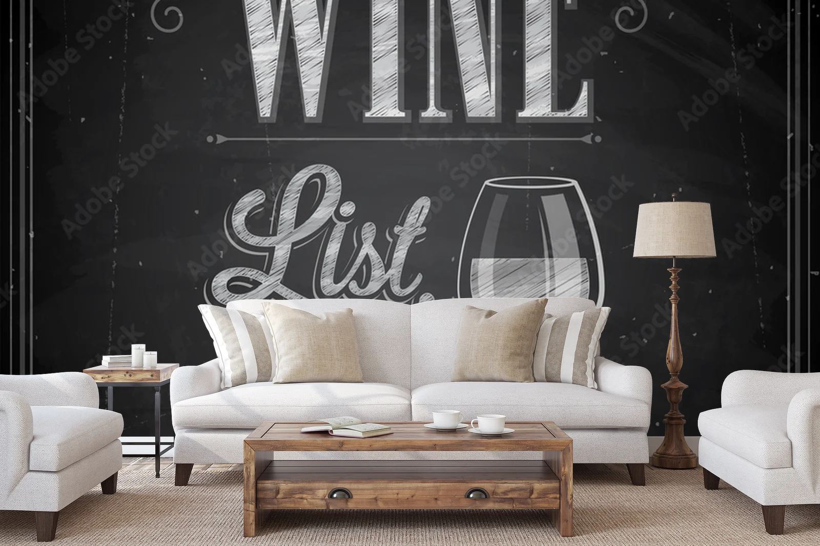 Vintage Wine List Poster w eleganckiej czerni